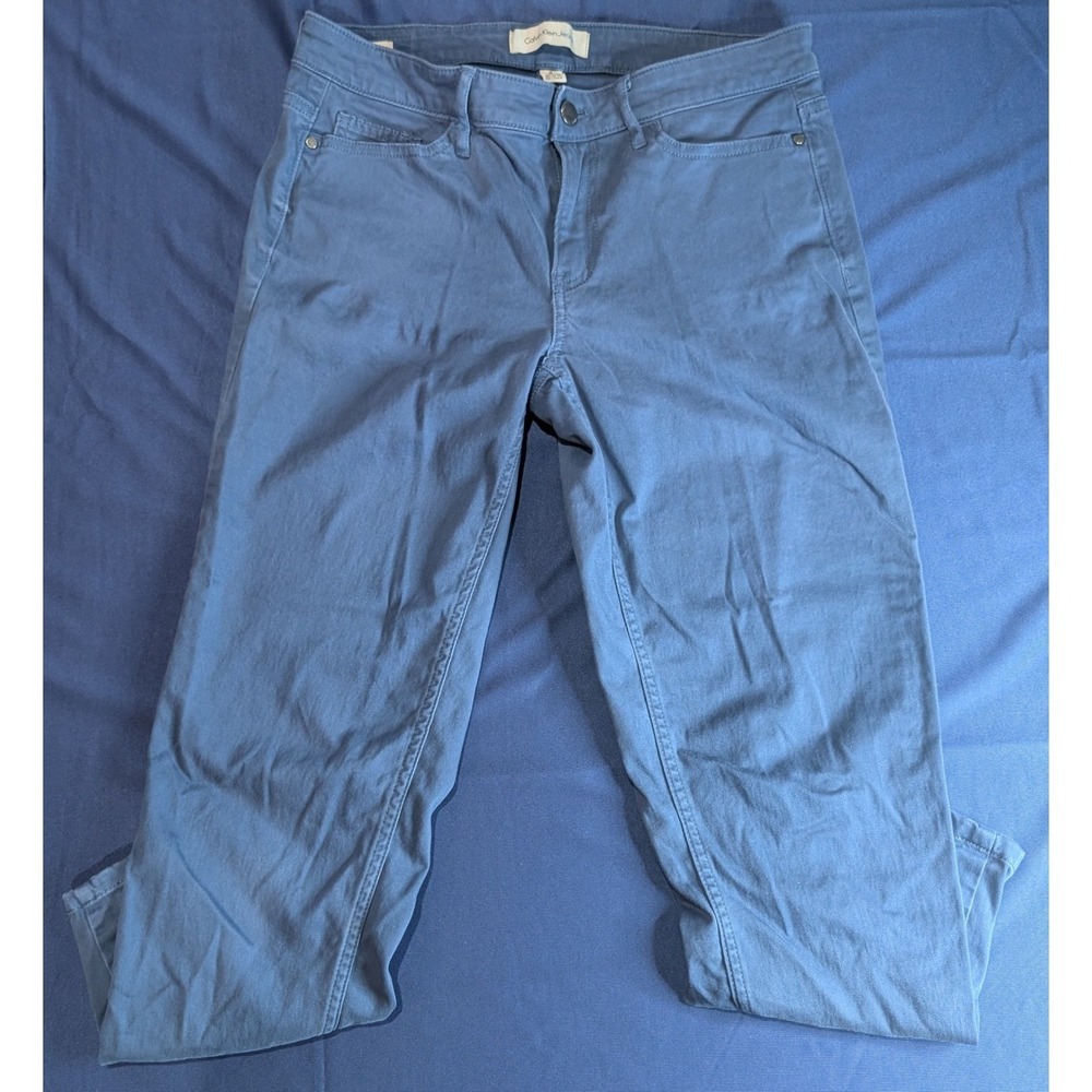 Calvin Klein Jeans Women Ankle Skinny Pants Blue‎ Size 8 - Picture 2 of 10
